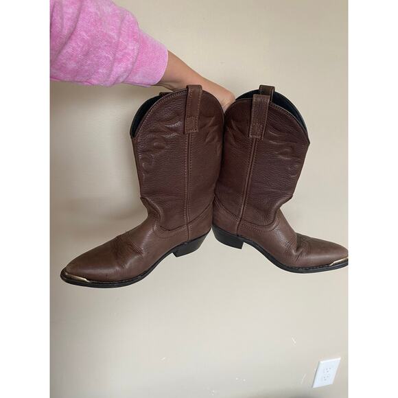 Masterson Boot Co. womens brown leather cowboy cowgirl western boots size 7 - Picture 7 of 7